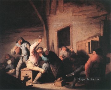 アドリアン ファン オスターデ Painting - 酒場で大騒ぎする農民 オランダの風俗画家 アドリアン・ファン・オスターデ